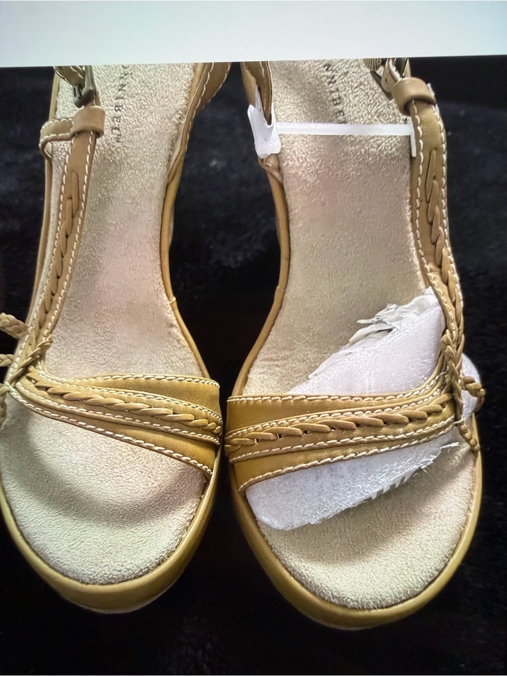Bonnibel Gold and Tan Wedge Sandals - Picture 5 of 13